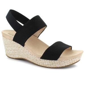 LifeStride Delta Women's Wedge Strappy Black Sandal Size 8.5 W